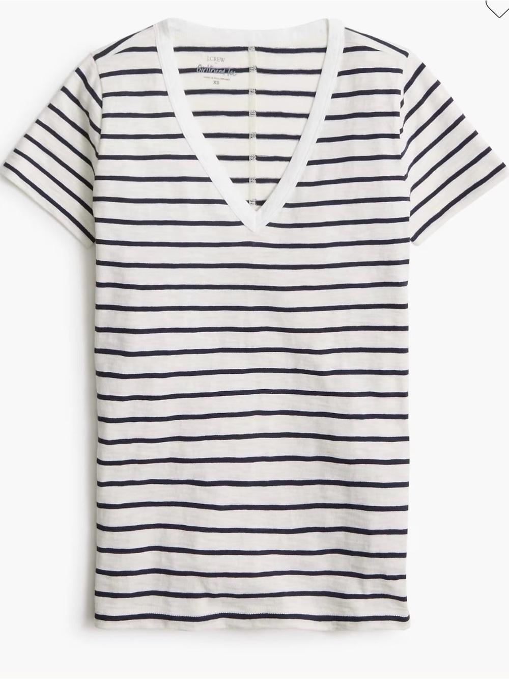 J.Crew New Striped Girlfriend V-neck Tee NWT